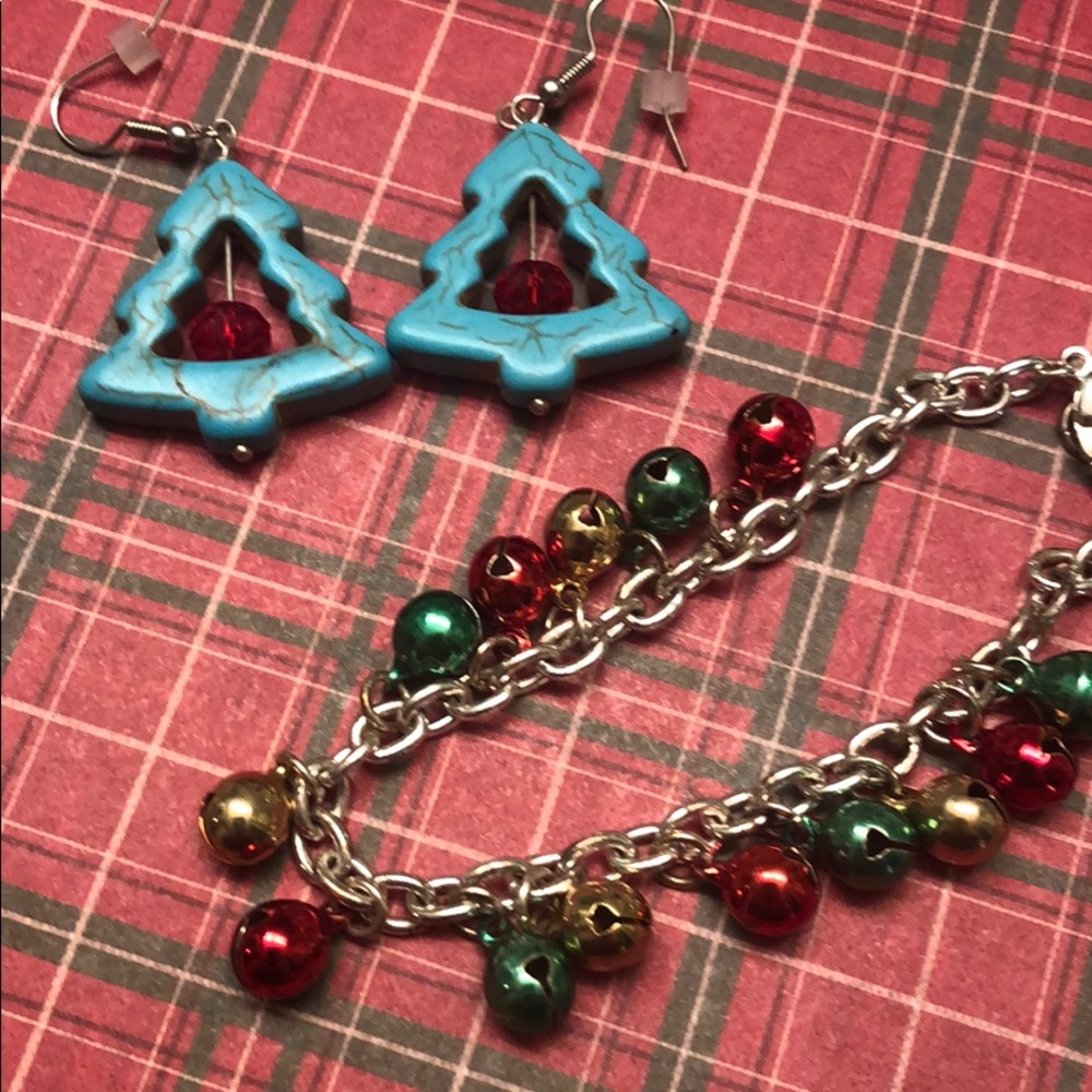 Christmas Bracelet Bells And Earrings